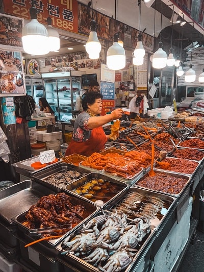mercado de pescado en seúl